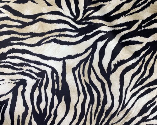 Satin elastic imprimat Roberto Cavalli animal print zebra