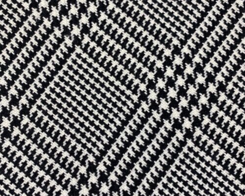 Stofa din lana Chanel in carouri alb cu negru